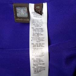 Pre Owned Roberto Cavalli Purple Wool Rock Stud Detail Hook Front Blazer S