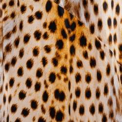 Roberto Cavalli Beige Animal Printed Silk Sheer Shirt & Asymmetric Hem Maxi Skirt S