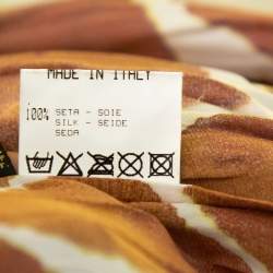 Pre Owned Roberto Cavalli Brown Printed Silk Button Front Shirt M