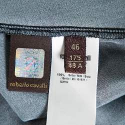 Pre Owned فستان ماكسي روبرتو كافالي حرير ساتان متعدد الألوان مطبوع مقاس كبير - لارج