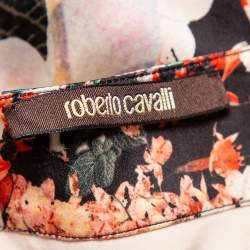 Pre Owned Roberto Cavalli Multicolor Printed Silk Satin Maxi Skirt M