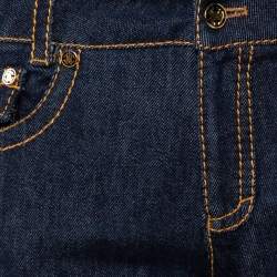 Pre Owned بنطلون جينز روبرتو كافالي بوتكات دنيم كحلي مقاس صغير