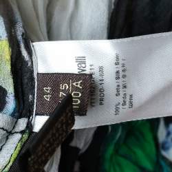 مملوكة مسبقًا فستان روبرتو كافالي غير متماثل حرير مكشكش مطبوع مت�عدد الألوان مقاس متوسط