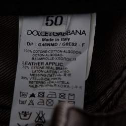 Pre Owned Roberto Cavalli Monochrome Printed Silk Palazzo Pants L