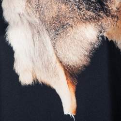 Pre Owned بلوزة روبرتو كافالي حرير أسود بنقشة جلد الفهد مقاس كبير - لارج