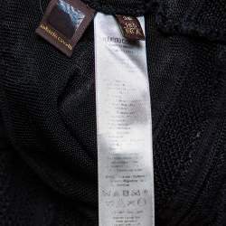 Pre Owned Roberto Cavalli Black Patterned Knit Round Neck Cardigan S