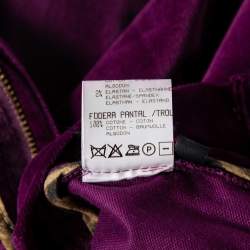 Pre Owned Roberto Cavalli Purple Velvet  Buttoned Pants S