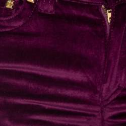 Pre Owned Roberto Cavalli Purple Velvet  Buttoned Pants S