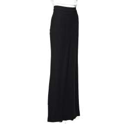 Pre Owned Roberto Cavalli Black Crepe Maxi Skirt L