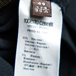 Pre Owned Roberto Cavalli Black Crepe Maxi Skirt L