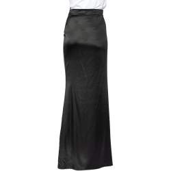 مملوكة مسبقًا تنورة روبرتو كافالي حرير أسود ماكسي مقاس كبير (لارج)