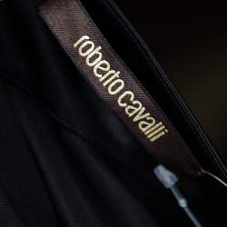 مملوكة مسبقًا تنورة روبرتو كافالي حرير أسود ماكسي مقاس كبير (لارج)