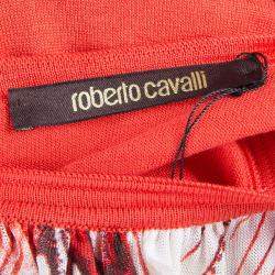 Roberto Cavalli Red /White Print Top S