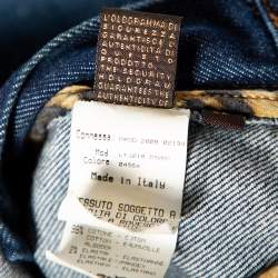 Pre Owned بنطلون جينز روبرتو كافالي دينم أزرق نمط باهت مقاس صغير - سمول