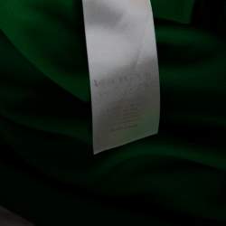 Pre Owned Roberto Cavalli Green Jersey Cold Shoulder Tassel Tie Detailed Belted Dress M