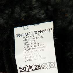 Pre Owned فست روبرتو كافالي بطانة فرو ثعلب وجلد أخضر مقاس صغير