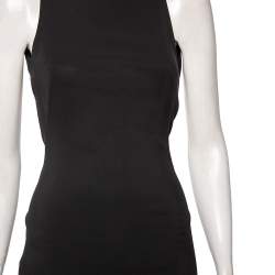 Pre Owned Roberto Cavalli Black Crepe Snake Back Detail Gown S