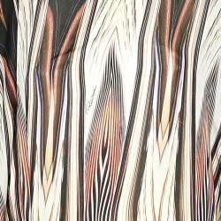 Pre Owned Roberto Cavalli Cream Printed Silk Kaftan Dress S