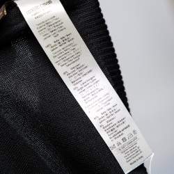 مملوكة مسبقًا توب روبرتو كافالي حرير وتريكو أسود برقبة حرف V مقاس كبير - لارج