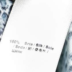 Pre Owned قميص روبرتو كافالي ساتان حرير طباعة حيوان أزرق مقاس كبير