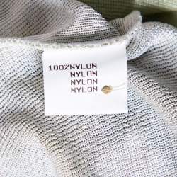 Pre Owned Roberto Cavalli Green Floral Printed Knit Button Front Cardigan L