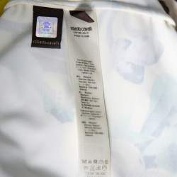 مملوكة مسبقًا Roberto Cavalli Yellow Floral Printed Jersey Cap Sleeve Short Dress M