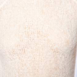 Pre Owned Roberto Cavalli Cream Sequin Embellished Wool Turtle Neck Sweater S