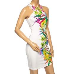 Just Cavalli Multicolor Printed Jersey Cutout Detail Sleeveless Midi Dress S