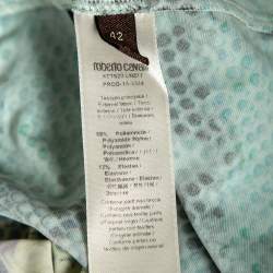 Pre Owned Roberto Cavalli Multicolored Snake Printed Jersey Top M