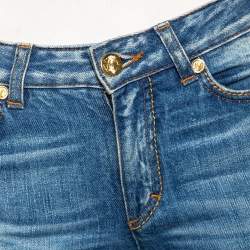 مملوكة مسبقًا بنطلون جينز روبرتو كافالي دنيم نمط باهت أزرق مقاس صغير (سمول)