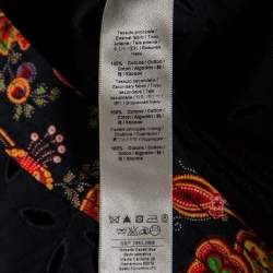 Pre Owned Roberto Cavalli Black Eyelet Cotton & Sequin Embellished Detailed Vest M 