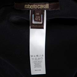Pre Owned Roberto Cavalli Black Silk Belted Harem Pants S