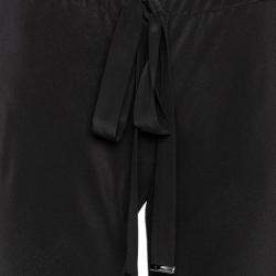 Pre Owned Roberto Cavalli Black Silk Belted Harem Pants S
