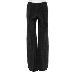 Pre Owned Roberto Cavalli Black Silk Belted Harem Pants S