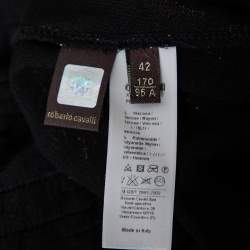 Pre Owned Roberto Cavalli Gold Scale Patterned Knit Short Dress M