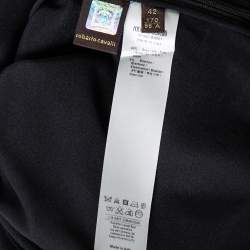 Pre Owned Roberto Cavalli Black Silk Plunge Neck Top M 