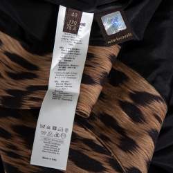 Pre Owned Roberto Cavalli Brown Animal Printed Wool Wrap Detail Skirt S