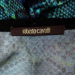 Pre Owned Roberto Cavalli Multicolored Snake Print Knitted Cardigan M