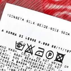 Pre Owned توب روبرتو كافالي أكمام طويلة شيفون حرير زهور أحمر مقاس متوسط