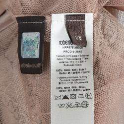 Pre Owned Roberto Cavalli Beige Embellished Sleeveless Top S