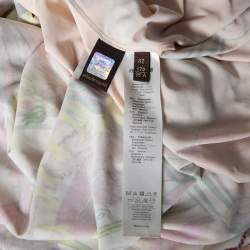 Pre Owned Roberto Cavalli Multicolored Printed Jersey Ruched Detail Maxi Dress M