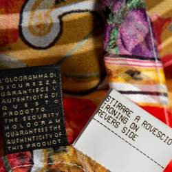 Pre Owned Roberto Cavalli Multicolored Printed Silk & Jersey Halter Neck Top, Shirt & Mini Skirt Set S