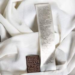 Pre Owned Roberto Cavalli Monochrome Printed Jersey & Leather Detailed Draped Dress S