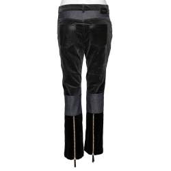 Roberto Cavalli Multicolor Denim Patch Detail Corduroy Pants M