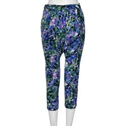 Roberto Cavalli Multicolored Printed Crepe Draped Pants S