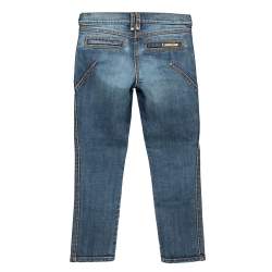 Pre Owned بنطلون جينز روبرتو كافالي دنيم أزرق مزين بسلسلة مقاس صغير