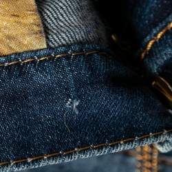 Pre Owned بنطلون جينز روبرتو كافالي دنيم أزرق مزين بسلسلة مقاس صغير