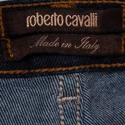 Pre Owned بنطلون جينز روبيرتو كافاللي دنيم أزرق داكن مقاس صغير - سمول