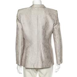 Pre Owned Roberto Cavalli Light Pink Brocade Button Front Blazer M