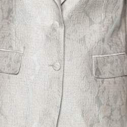 Pre Owned Roberto Cavalli Light Pink Brocade Button Front Blazer M